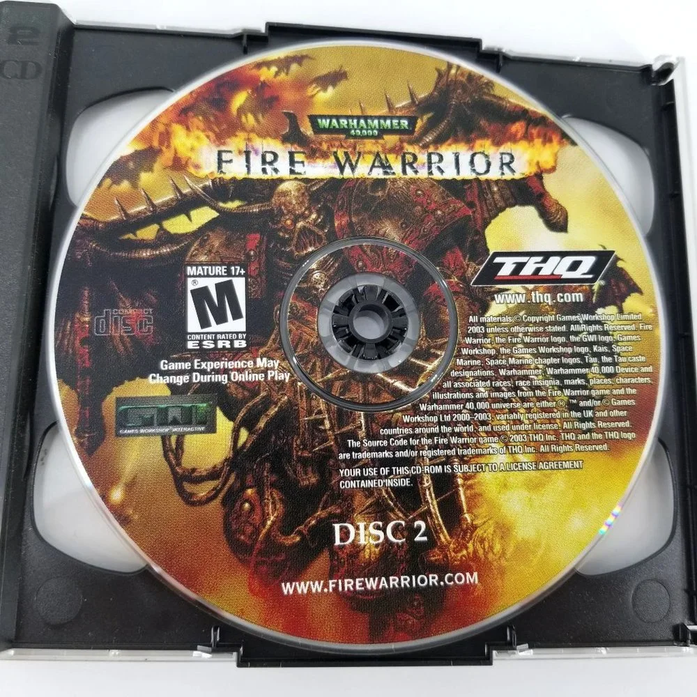 Warhammer 40K 400000 Fire Warrior Windows PC CD Rom Game 2003 Strategy